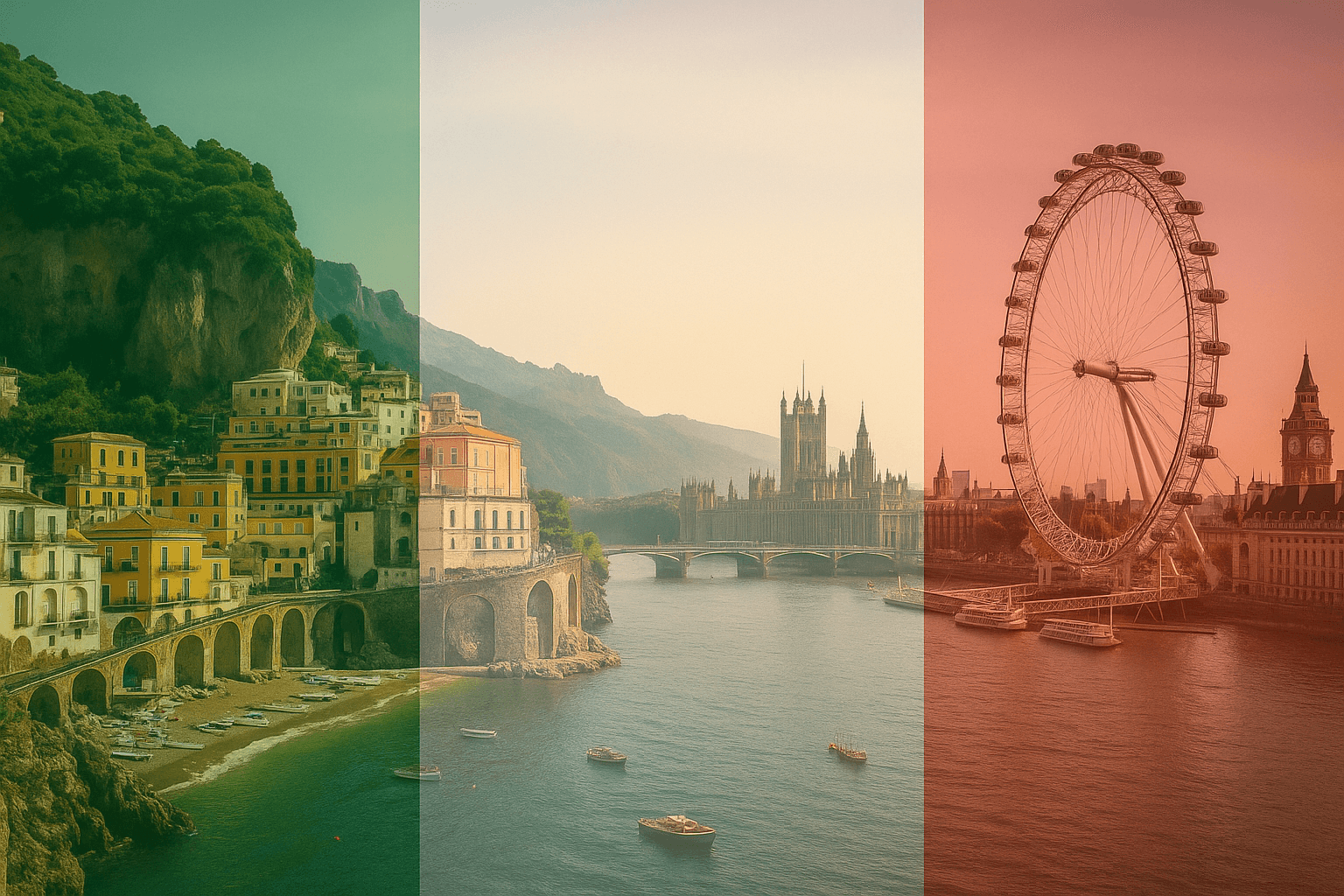 Italy and UK combined skyline
